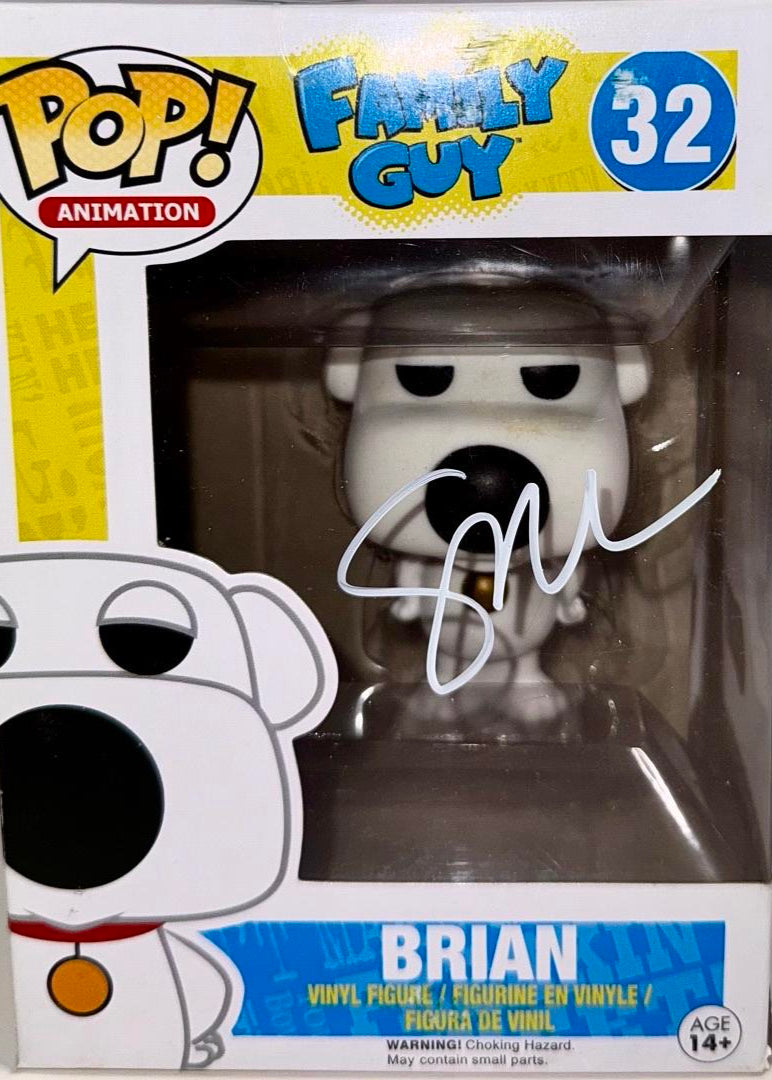 Seth McFarlane Signed Funko Pop #32 "Brian" Family Guy - Beckett COA